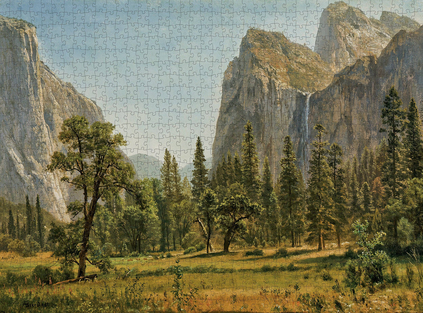 Pomegranate - Albert Bierstadt: Bridal Veil Falls, Yosemite 1000-Piece Jigsaw Puzzle - PMA Store at the Portland Museum of Art, Maine