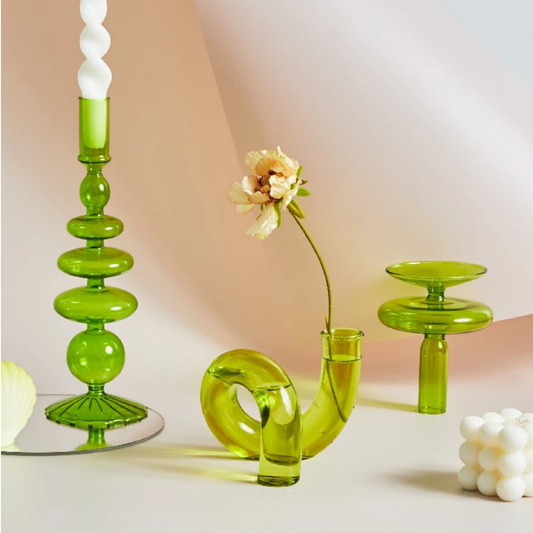 IVORE.GROUP (We cover All Import duty) - Lime Green Candlestick Holder | Flower Vase: I - PMA Store at the Portland Museum of Art, Maine
