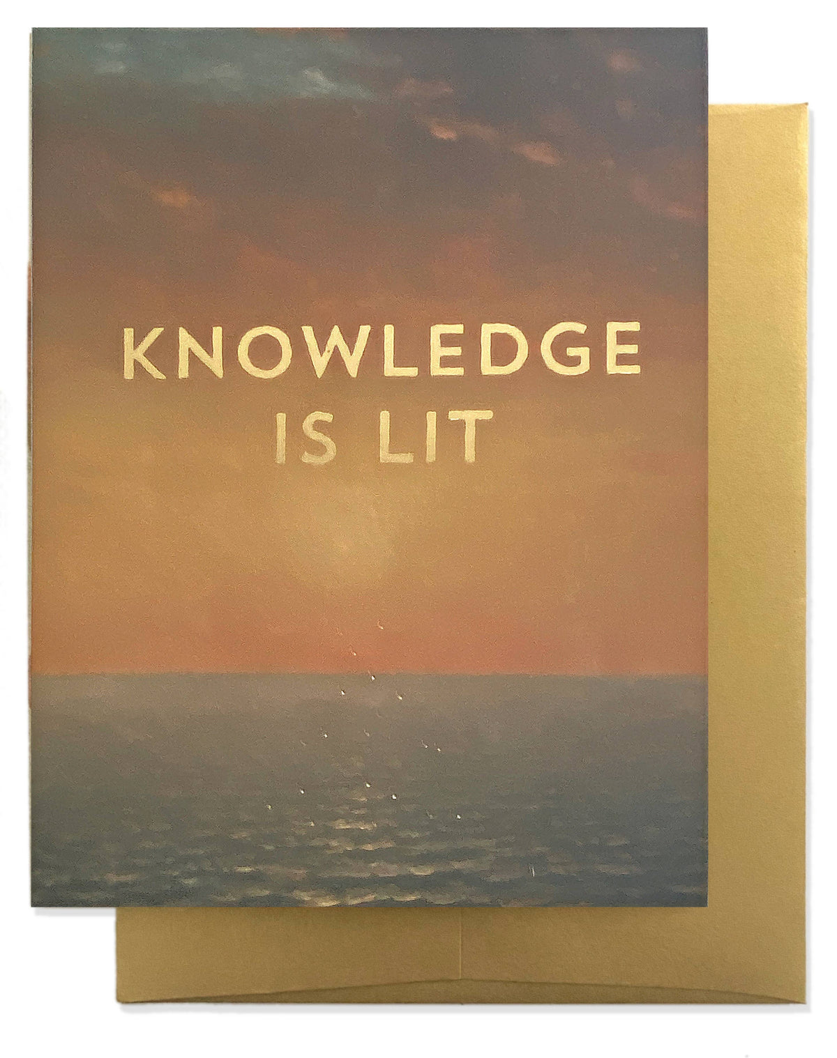 Billet Doux Cards - LIT KNOWLEDGE Greeting Card - Gold Foil