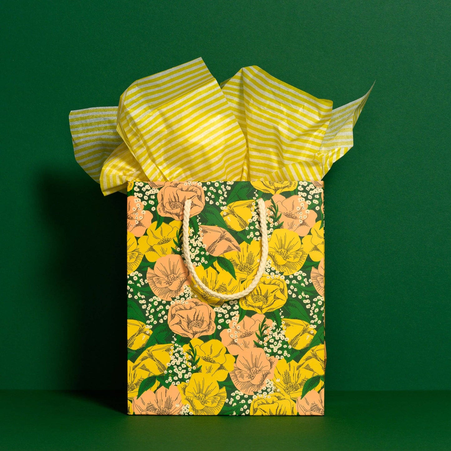 Yellow Stripe tissue paper: 5 Sheets - PMA Store at the Portland Museum of Art, Maine