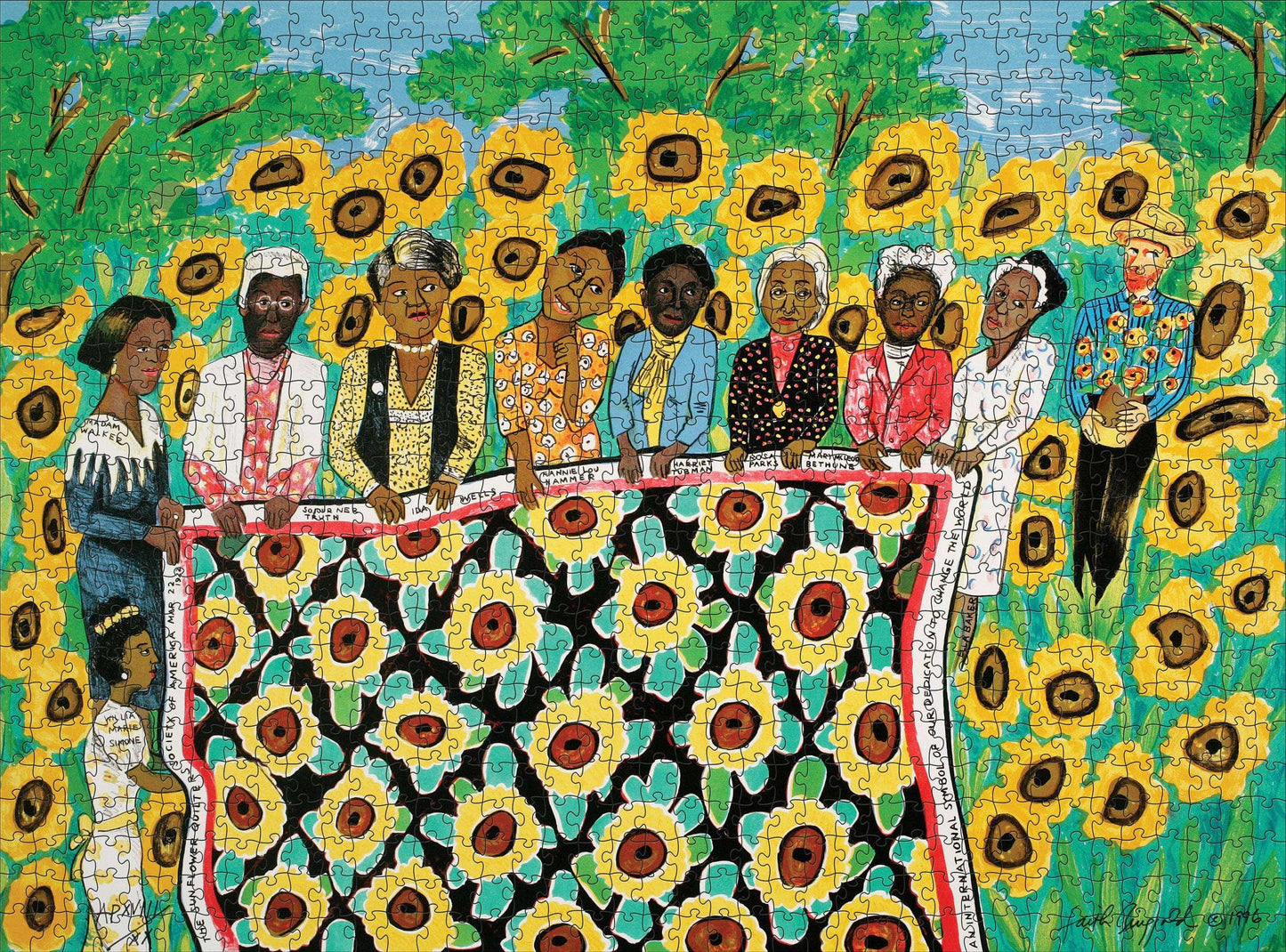 Pomegranate - Faith Ringgold: Sunflower Quilting Bee at Arles 1000-Piece Jigsaw Puzzle - PMA Store at the Portland Museum of Art, Maine