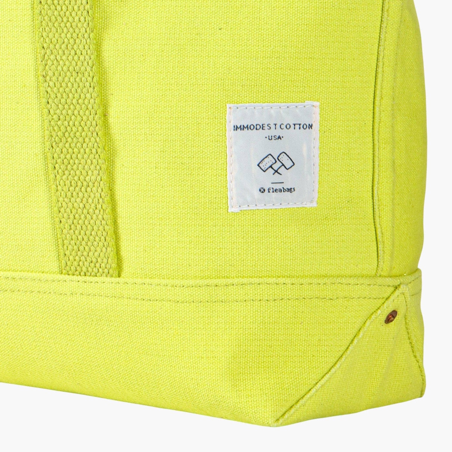 IMMODEST COTTON - Small East West Tote | Lime - PMA Store at the Portland Museum of Art, Maine