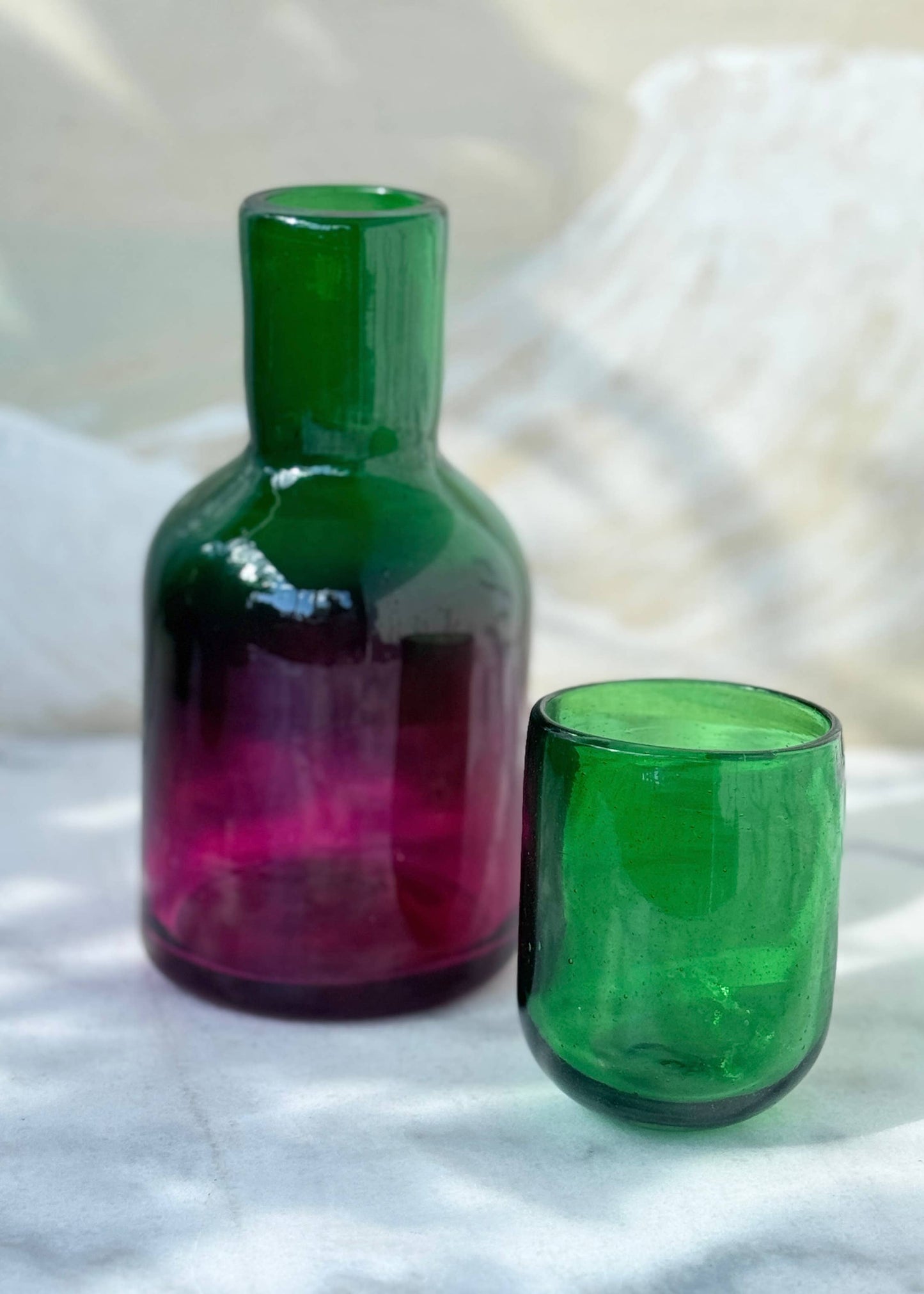 Fiushaverde Glass Carafe Bottle Set - For Bar or Nightstand - PMA Store at the Portland Museum of Art, Maine
