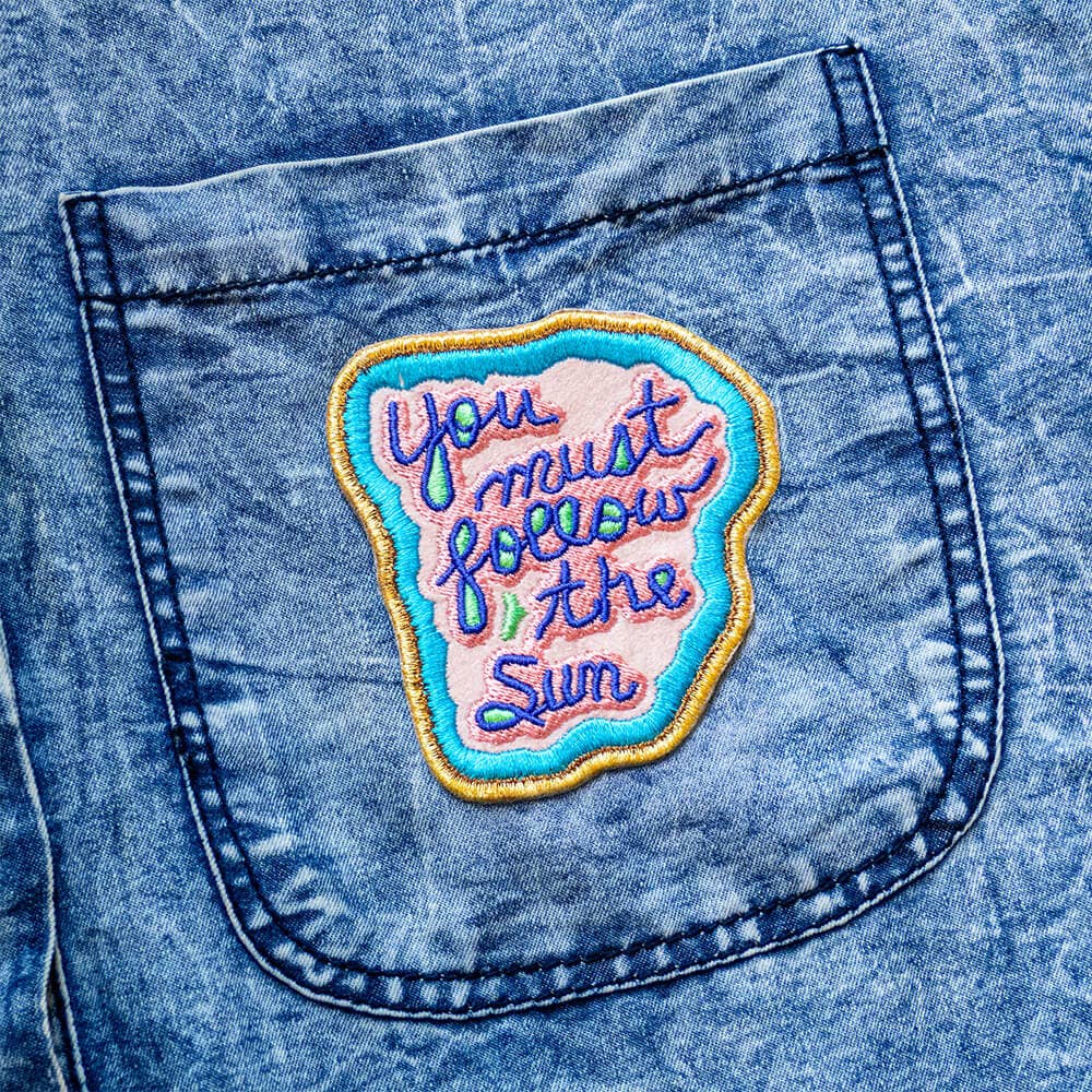 Apply Stickers - You Must Follow the Sun by Jeffrey Gibson - Iron-On Patch - PMA Store at the Portland Museum of Art, Maine