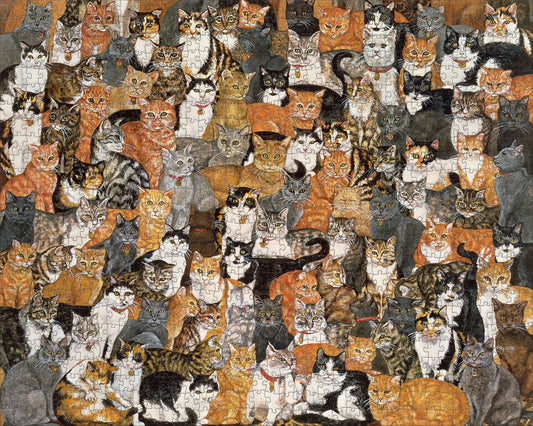 Pomegranate - Ditz: Double Cat-Spread 1000-Piece Jigsaw Puzzle - PMA Store at the Portland Museum of Art, Maine