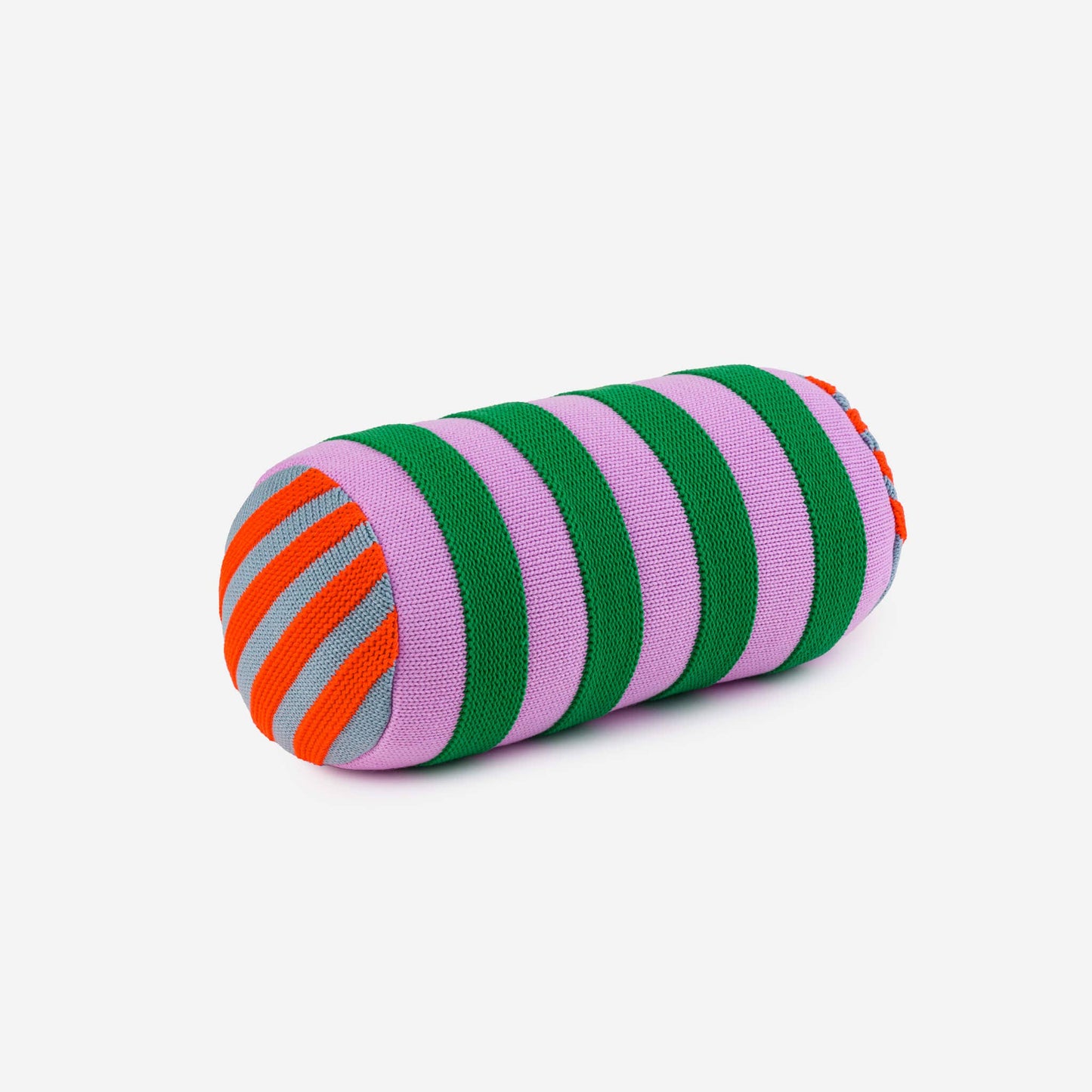 Super Stripe Bolster Pillow: Peach Cobalt - PMA Store at the Portland Museum of Art, Maine