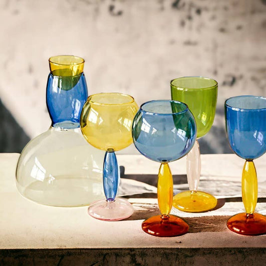Colored Glass Wine Cup / Decanter: Burgundy Pink - PMA Store at the Portland Museum of Art, Maine