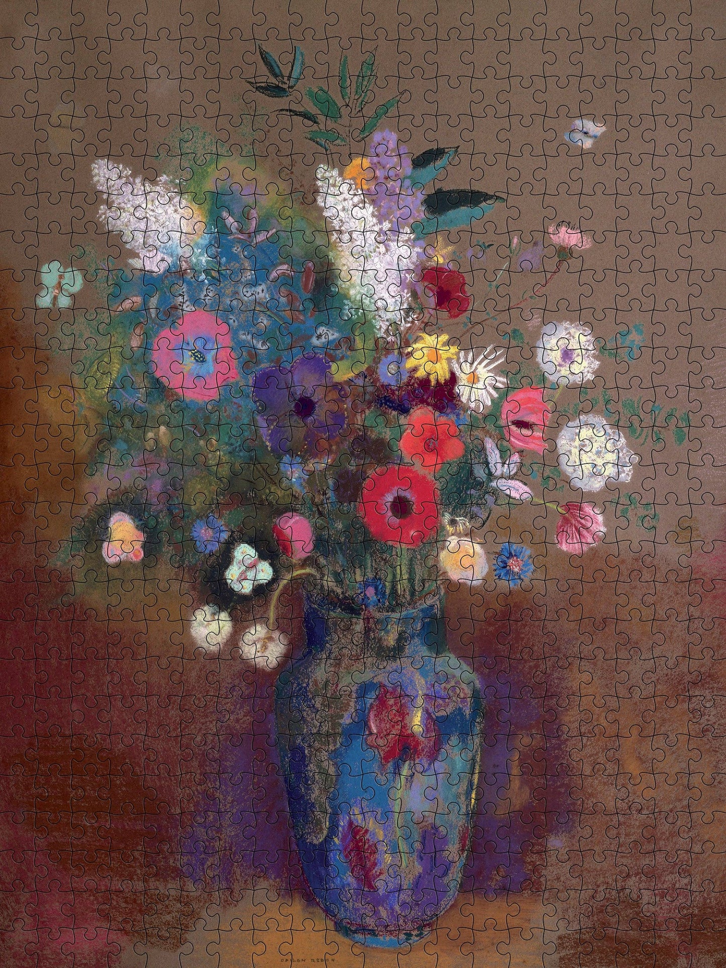 Pomegranate - Odilon Redon: Bouquet of Flowers 500-Piece Jigsaw Puzzle - PMA Store at the Portland Museum of Art, Maine