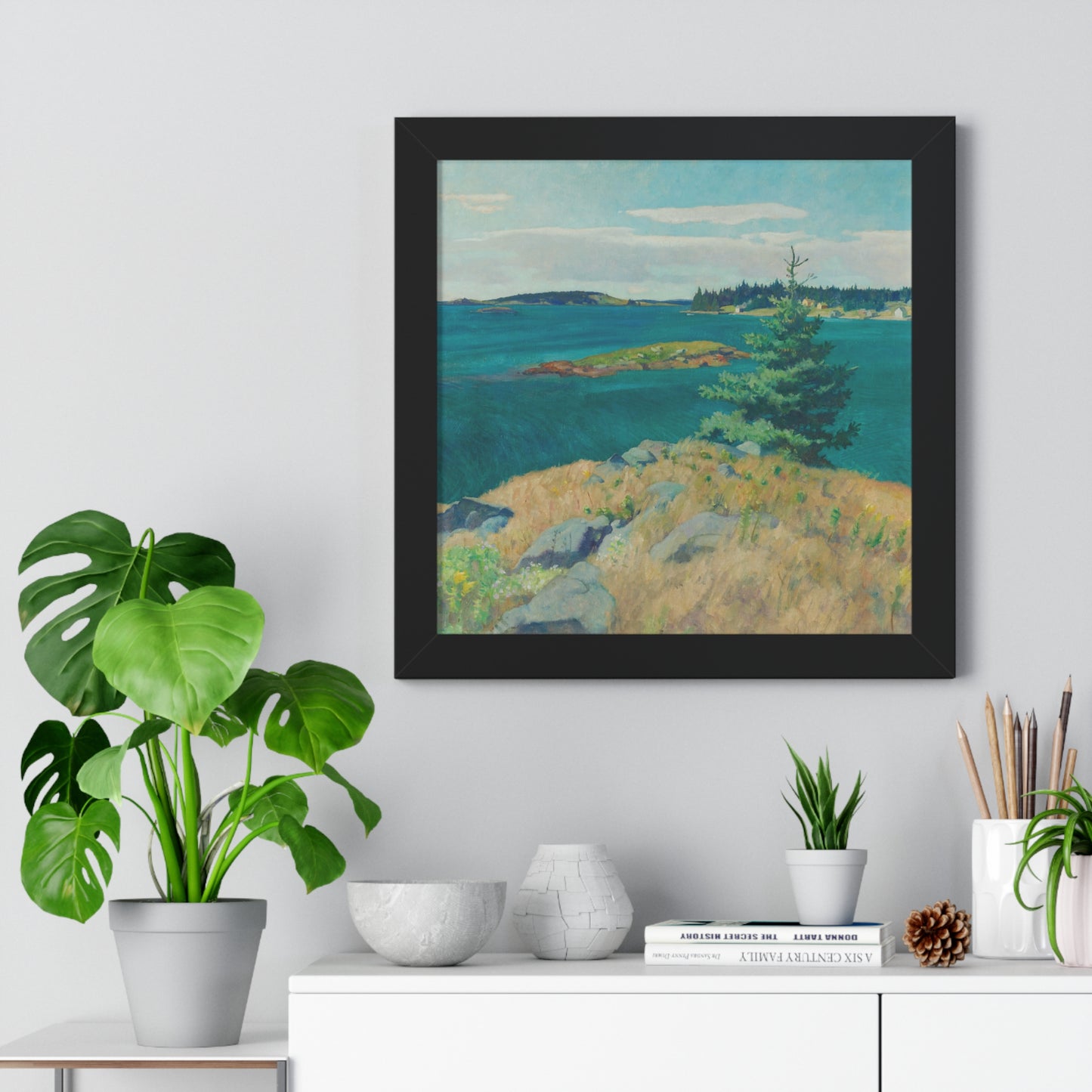 Georges Islands, Penobscot Bay, Maine, 1928–1929 by NC WYETH Framed Poster - Serene Landscape Wall Art for Home Decor - PMA Store at the Portland Museum of Art, Maine