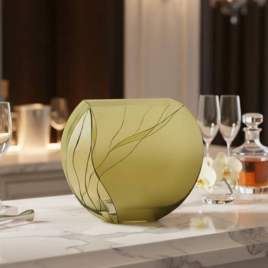 Badash - Evergreen 9" Decorated Glass Vase - PMA Store at the Portland Museum of Art, Maine