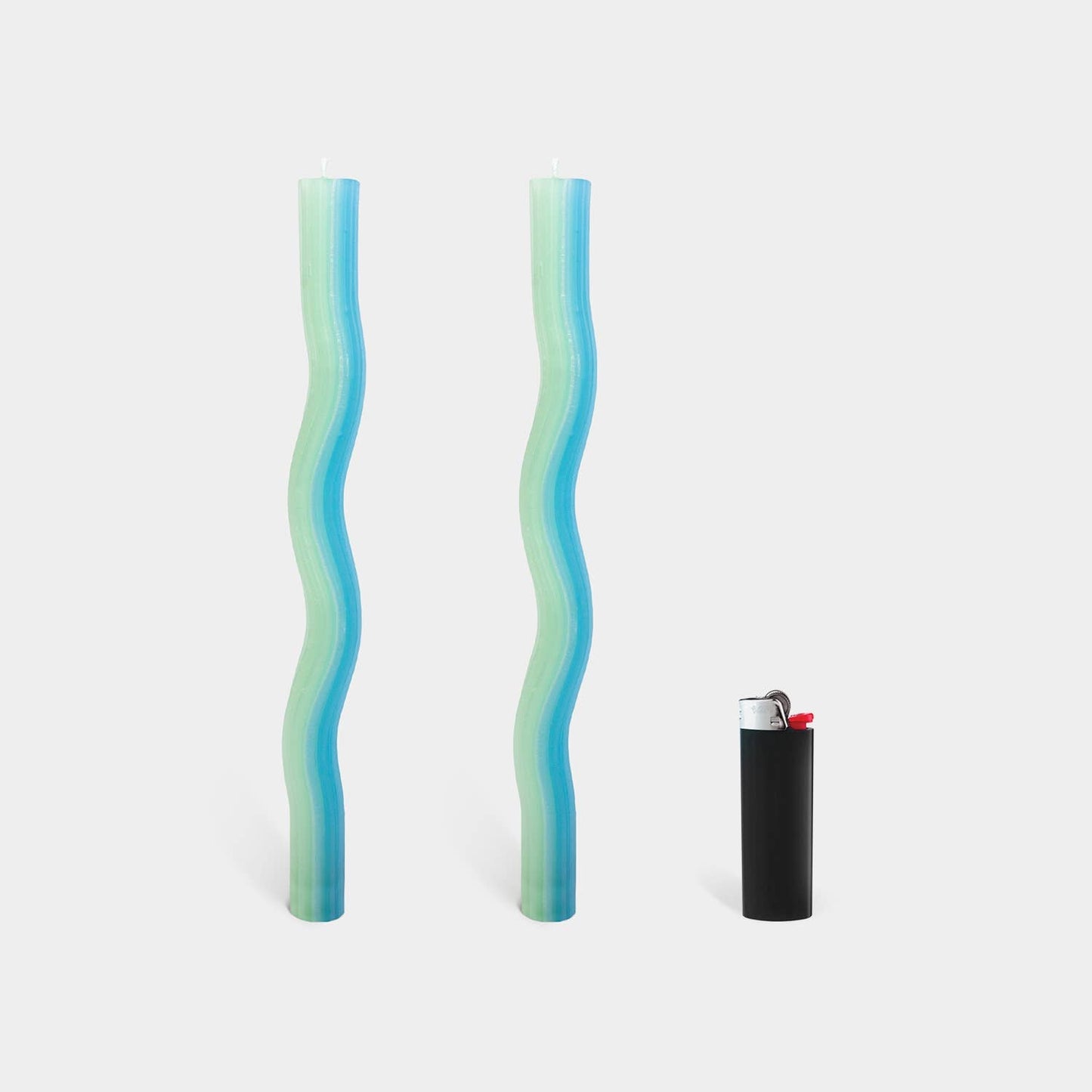 54 Celsius - Wiggle Candles - Mint (2 Pack) - 11" Vibrant Taper Candles - PMA Store at the Portland Museum of Art, Maine