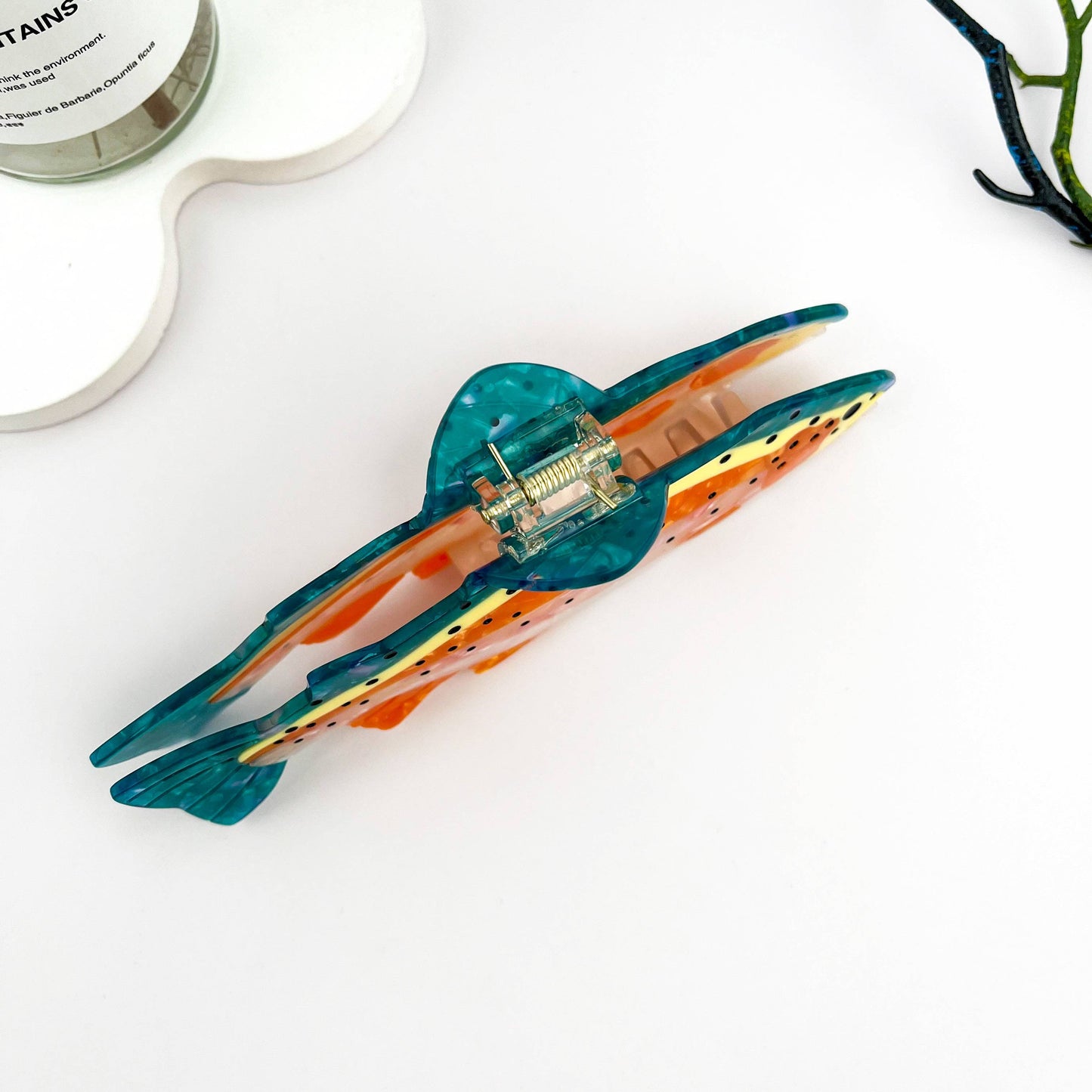 mildstyles - Exquisite Perch Fish Ocean Animal Acetate Hair Claw Clip 🐟: Orange