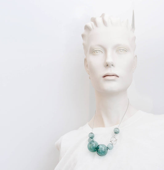 Pursuits - Orbits Necklace: Silver Aqua