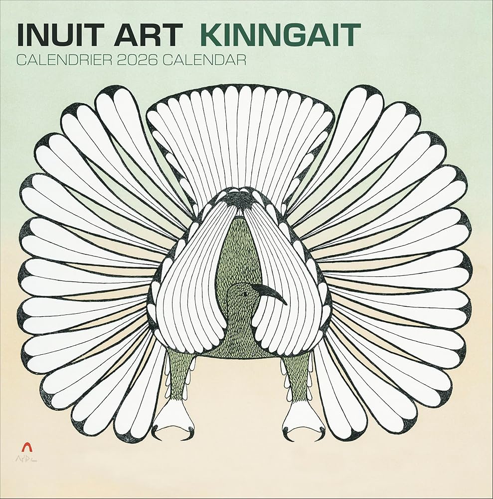 Wall Calendar 2026, Inuit Art: Kinngait, 12 Months, Large Grid Design Featuring 12 Artworks (English and French Edition) cover image