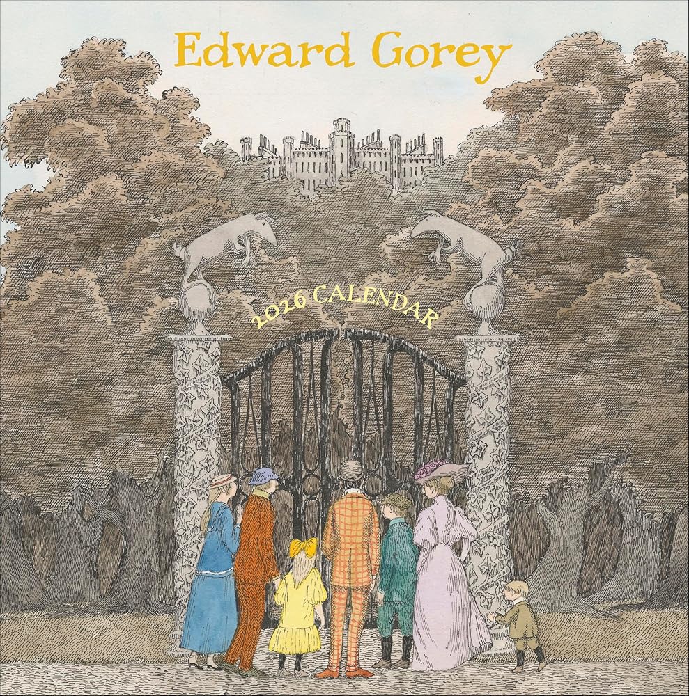 Wall Calendar 2026, Edward Gorey Art, 12 Months, Large Grid Design Featuring 12 Artworks cover image