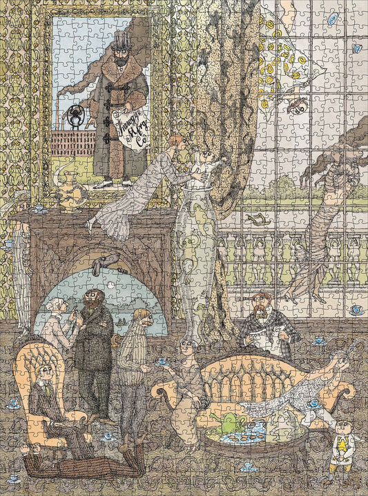 Pomegranate - Edward Gorey: Frawgge Mfrg. Co. 1000-piece Jigsaw Puzzle - PMA Store at the Portland Museum of Art, Maine