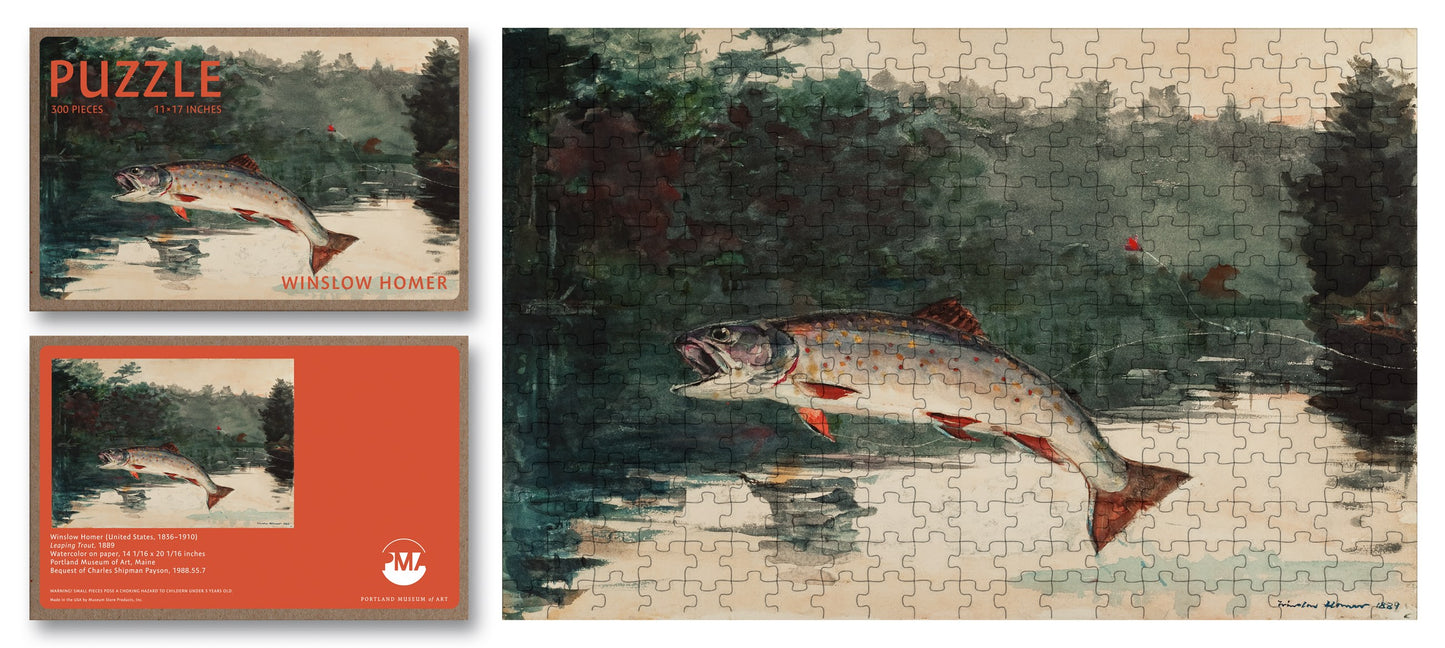 Winslow Homer Leaping Trout 300 pc Jigsaw Puzzle - PMA Store at the Portland Museum of Art, Maine
