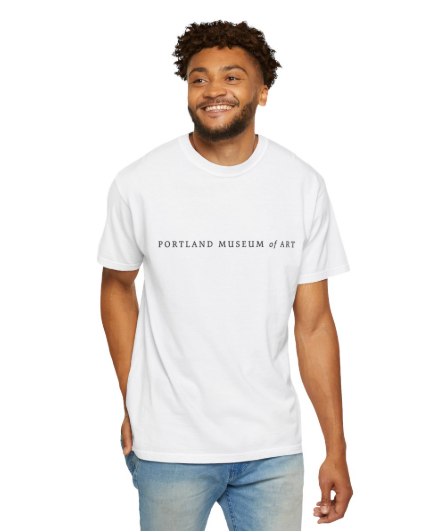 New White Logo Adult T-Shirt (Unisex) 2024 - PMA Store at the Portland Museum of Art, Maine