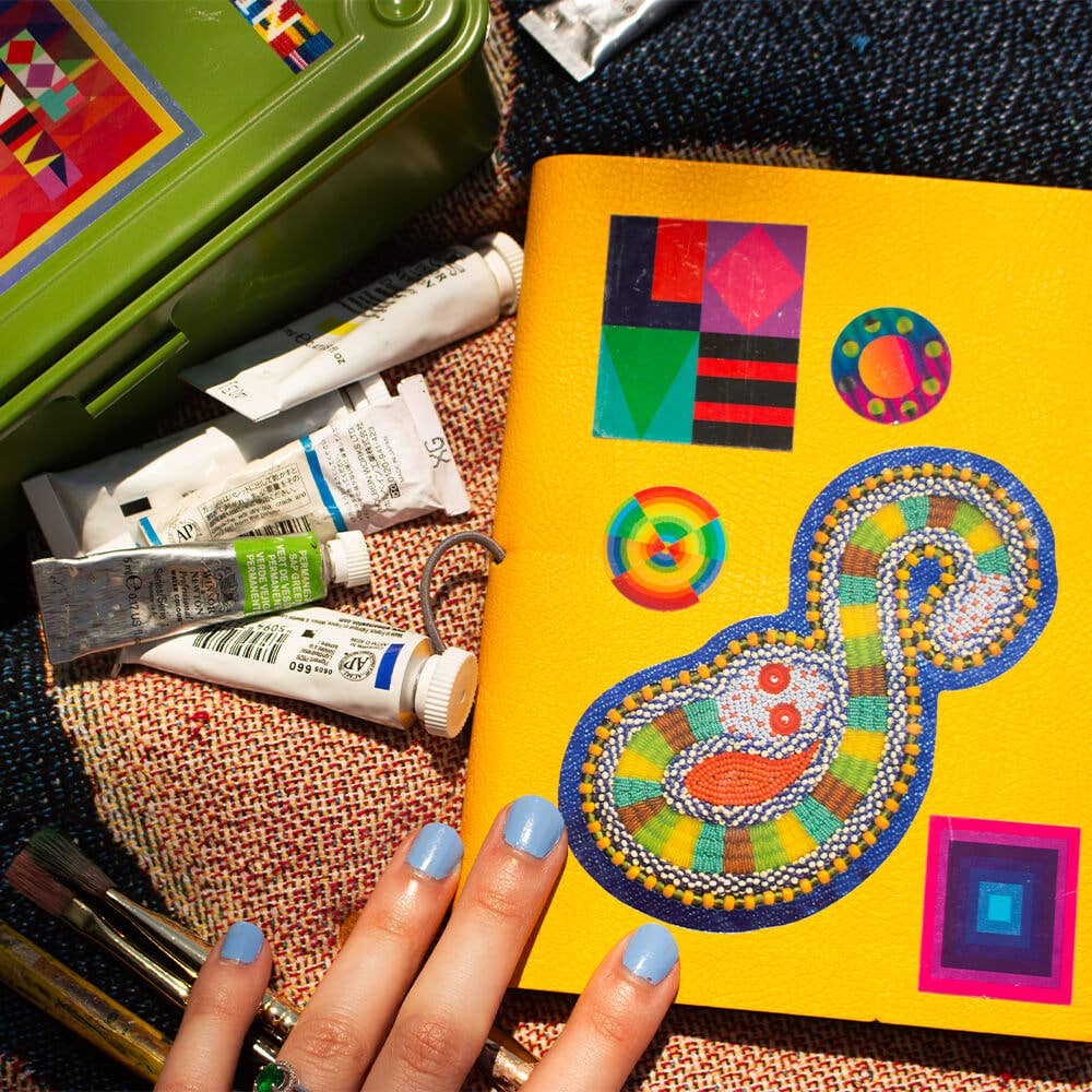 Blue Snake by Jeffrey Gibson - Die-Cut Sticker - PMA Store at the Portland Museum of Art, Maine