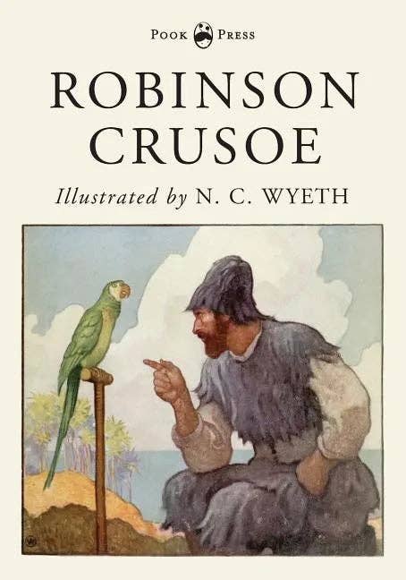 Books by splitShops - Robinson Crusoe - Illustrated by N. C. Wyeth - Paperback - PMA Store at the Portland Museum of Art, Maine