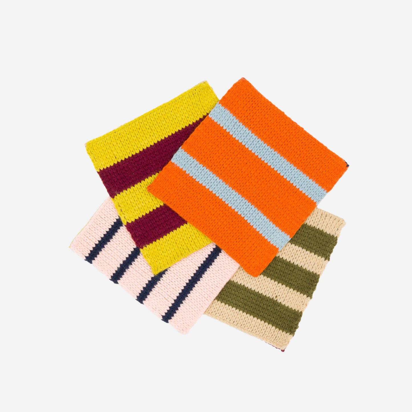 VERLOOP | knits - Patchwork Stripe Coaster Set: Desert - PMA Store at the Portland Museum of Art, Maine