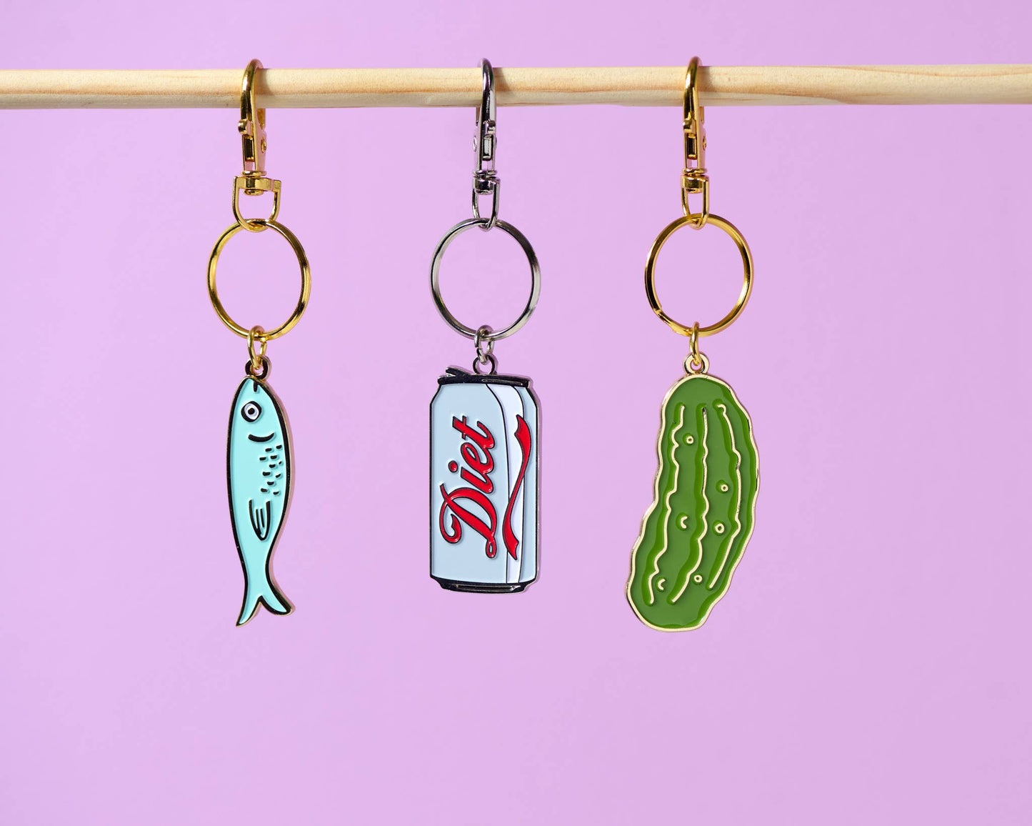 And Here We Are - Enamel Keychain & Bag Charm—Sardine (Tin Fish, Foodie Gift) - PMA Store at the Portland Museum of Art, Maine