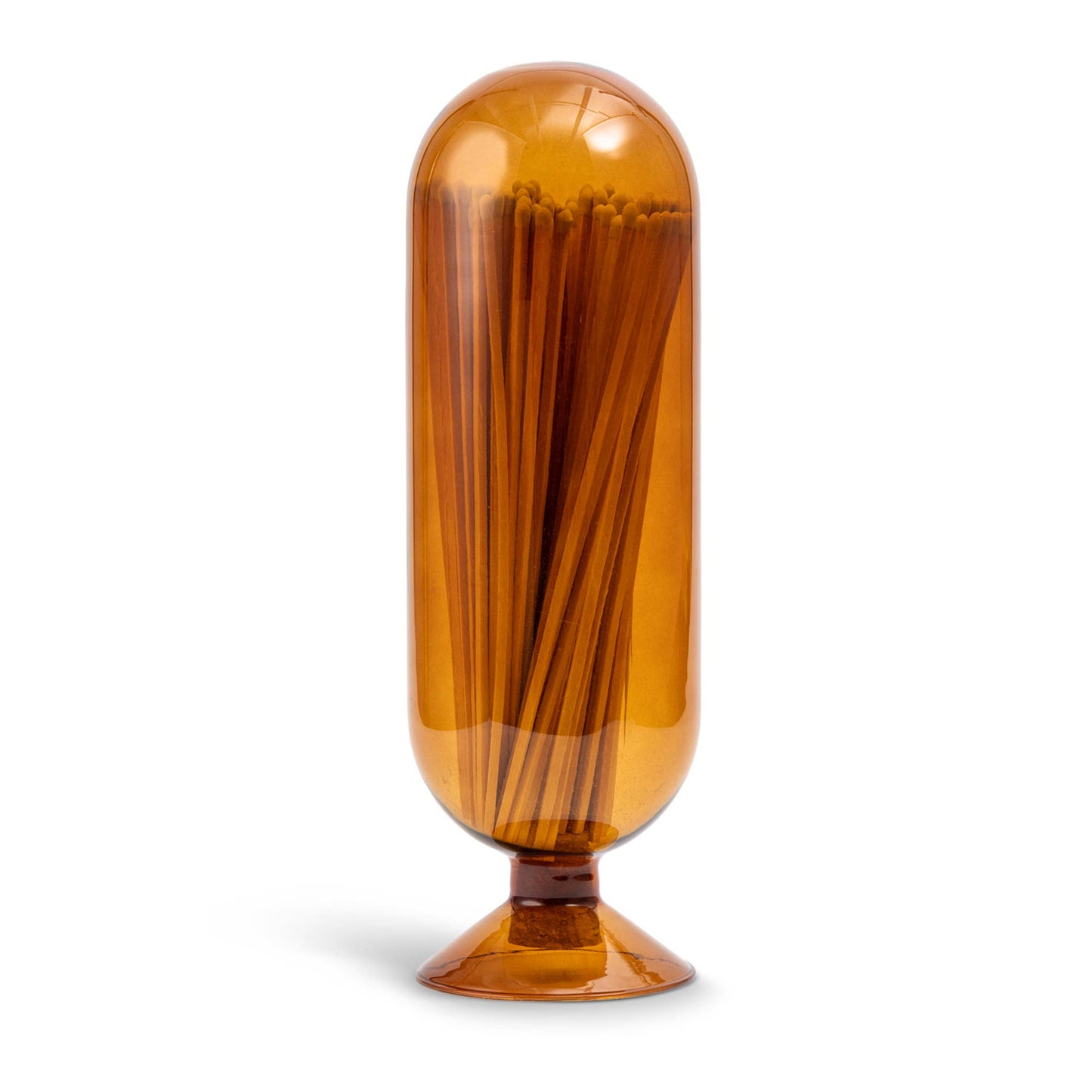 7.87" 100pk Matches in Glass Bottle Cloche Large - Amber - PMA Store at the Portland Museum of Art, Maine