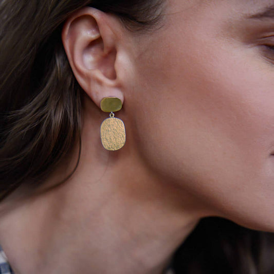 MULXIPLY - Skipping Stone Dangle Earrings | Brass - PMA Store at the Portland Museum of Art, Maine