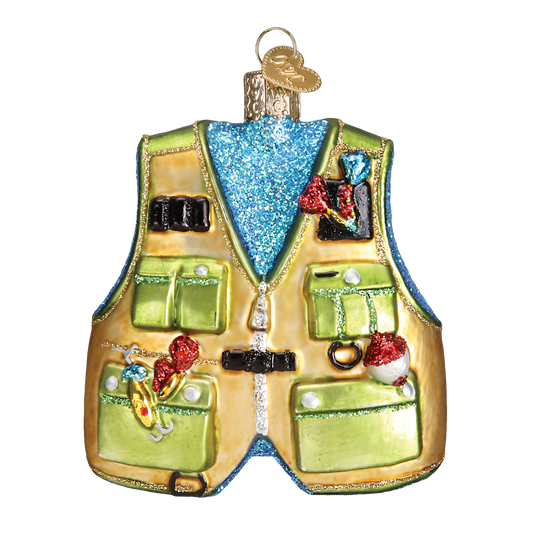 Old World Christmas - Fishing Vest Ornament - PMA Store at the Portland Museum of Art, Maine