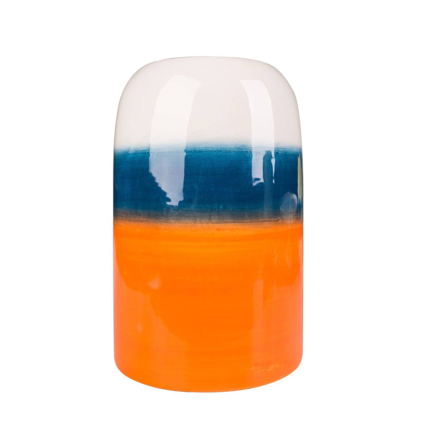 Beachcombers - SALE Orange & Blue Buoy 8" Ceramic Vase