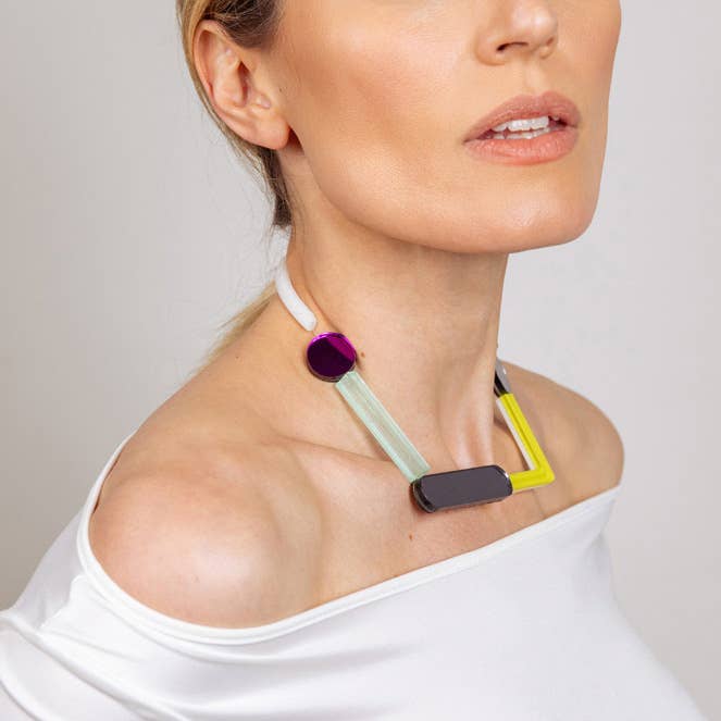 NEW Impulse Necklace - O: Royal Green Gold Rose and Beige - PMA Store at the Portland Museum of Art, Maine