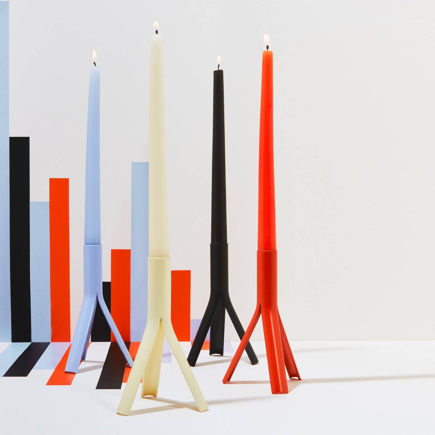 54 Celsius - Taper Candles (4 Pack) - 10" Tall, 8 Hr Burn, Lavender - PMA Store at the Portland Museum of Art, Maine