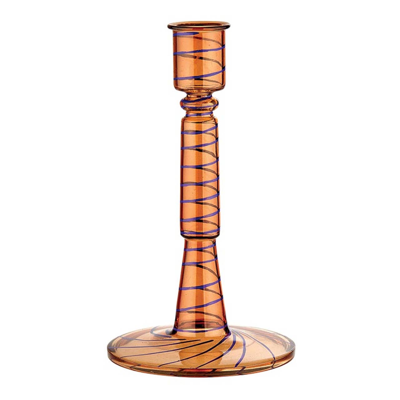 Orange Striped Candleholder - PMA Store at the Portland Museum of Art, Maine