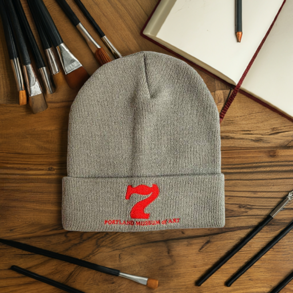 "SEVEN" Gray Knit Hat - PMA Store at the Portland Museum of Art, Maine