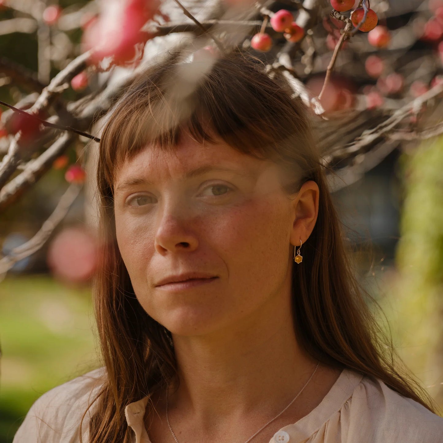 Honeycomb Prism Earrings 14kt gold