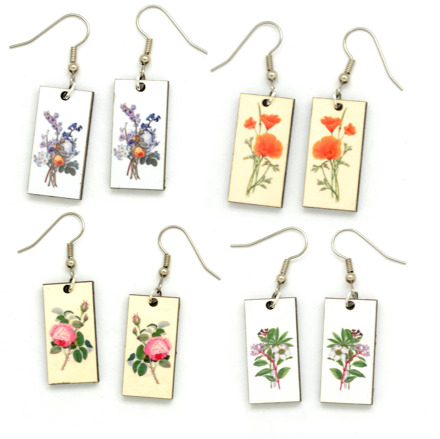 Vintage Botanical Dangle Earrings - PMA Store at the Portland Museum of Art, Maine