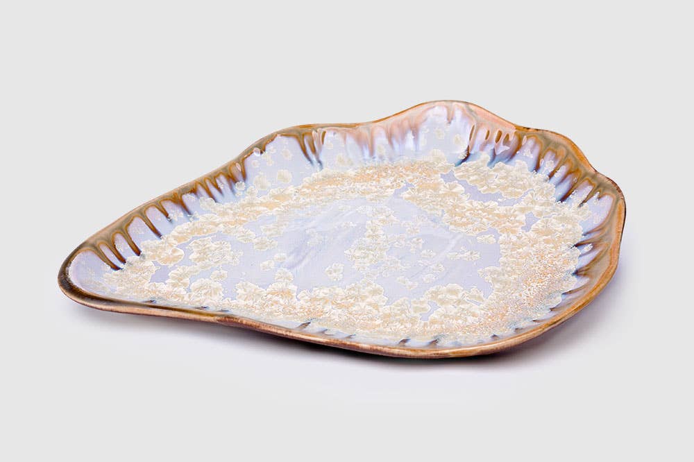 Alison Evans Ceramics - Medium Oyster Plate: Pearl - PMA Store at the Portland Museum of Art, Maine