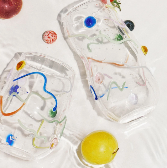 Candy Color Dots Glass Cup: B - PMA Store at the Portland Museum of Art, Maine