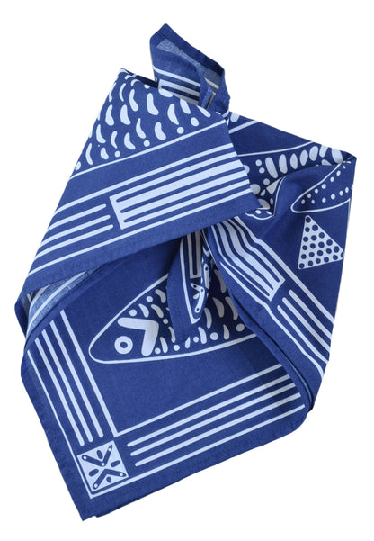 Hearth and Harrow - Sardine Bandana - 100% Cotton - Nautical Print - Hanky Ascot - PMA Store at the Portland Museum of Art, Maine