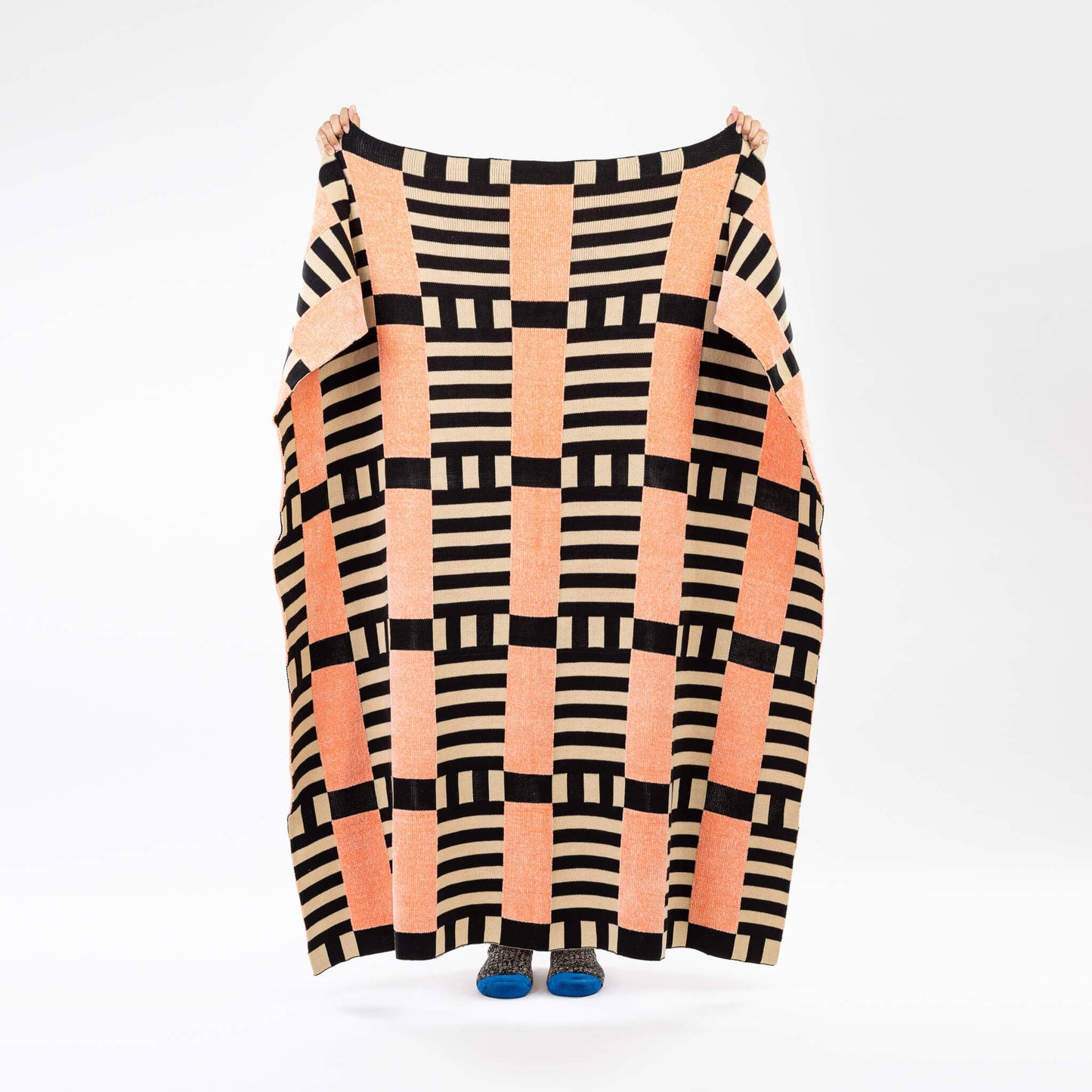 VERLOOP | knits - Tile Patch Chenille Throw: Stone Blue - PMA Store at the Portland Museum of Art, Maine