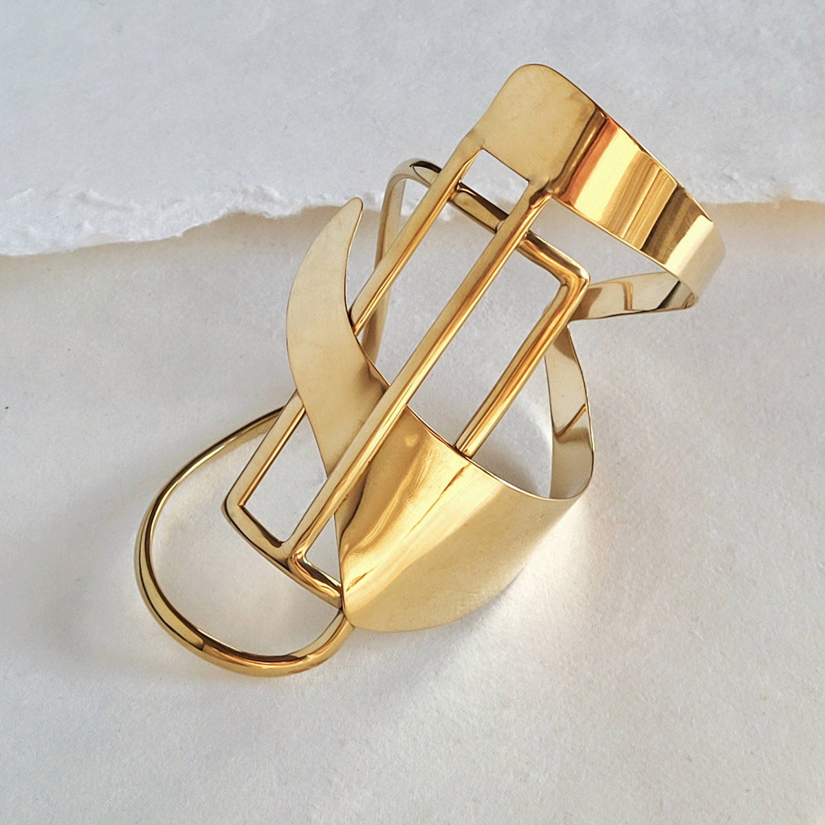 Bisjoux - Brass bold statement Dynasty Cuff bracelet