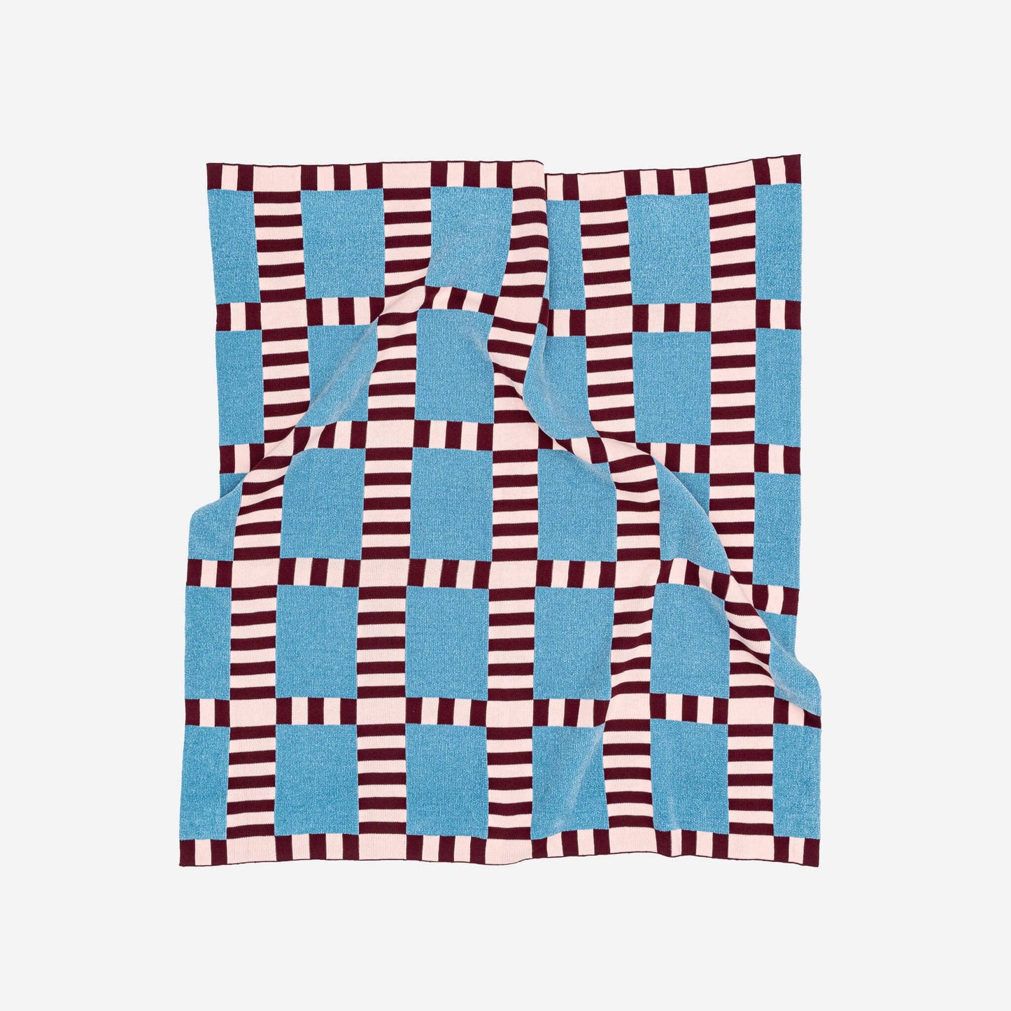 VERLOOP | knits - Tile Patch Chenille Throw: Stone Blue - PMA Store at the Portland Museum of Art, Maine