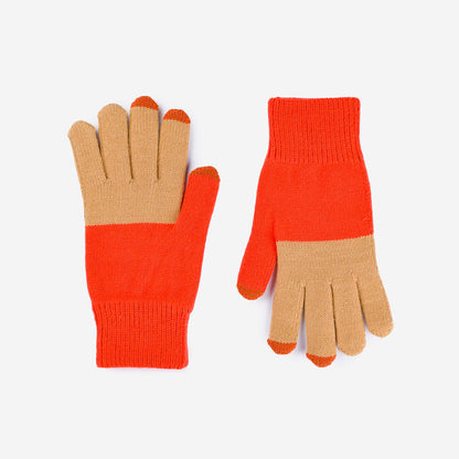 Colorblock Knit Touchscreen Gloves: Ruby Red - PMA Store at the Portland Museum of Art, Maine