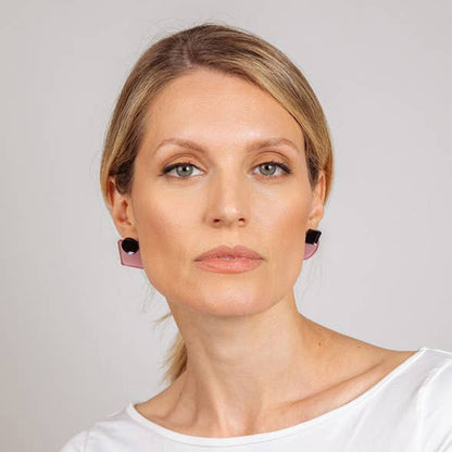 Pamela Coromoto - Glare Mini Earrings: Sky and Anthracite Mirror