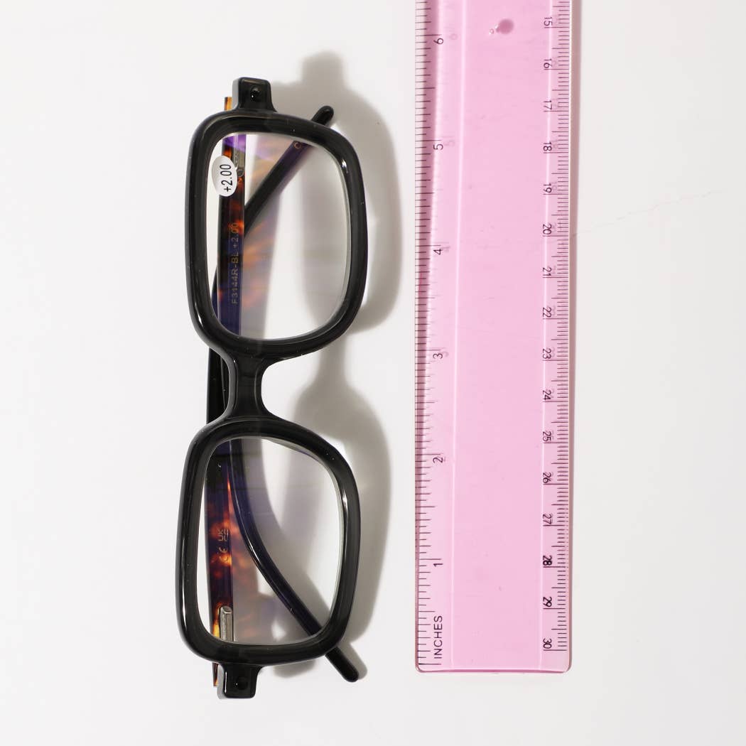 Fashion City - Rectangle Frame Blue Light Reading Glasses: 12 ASSORTED COLOR / ONE SIZE