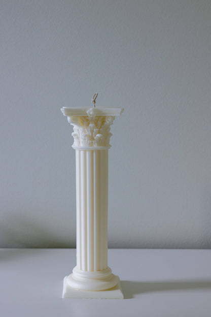 Verba Candle Co - Classic Greek Roman Column Pillar Candle: Ivory - PMA Store at the Portland Museum of Art, Maine