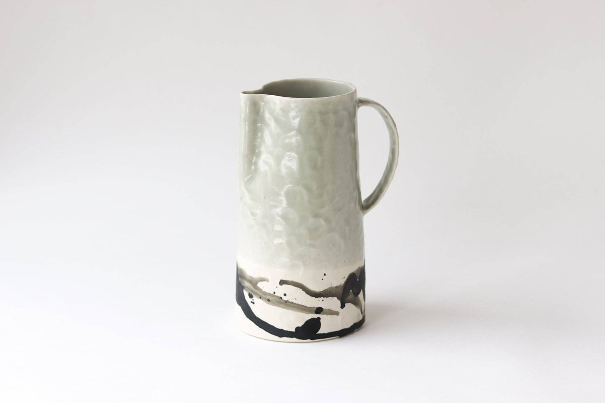 Elizabeth Benotti Ceramics - Splatter Pitcher: Seafoam - PMA Store at the Portland Museum of Art, Maine