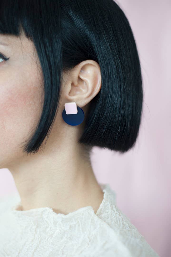 Pamela Coromoto - Glare Mini Earrings - Spring/Summer : Olive/Lilac