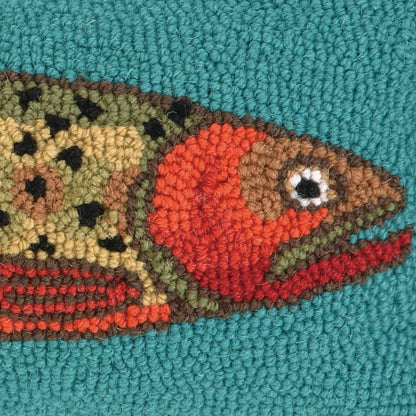 Peking Handicraft - Trout Right Hook Pillow - Suzanne Nicoll - PMA Store at the Portland Museum of Art, Maine