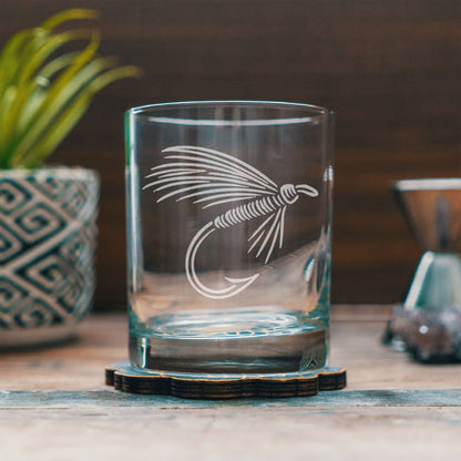 Benoit's Design Co. - Fly Fishing Flies Drinking Glasses (Set of 4): Set of 4 / Pint ~16 oz - PMA Store at the Portland Museum of Art, Maine